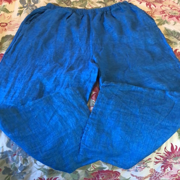 FLAX size Large Ladies LINEM Blue Pull-On Pant NEW - Picture 5 of 12